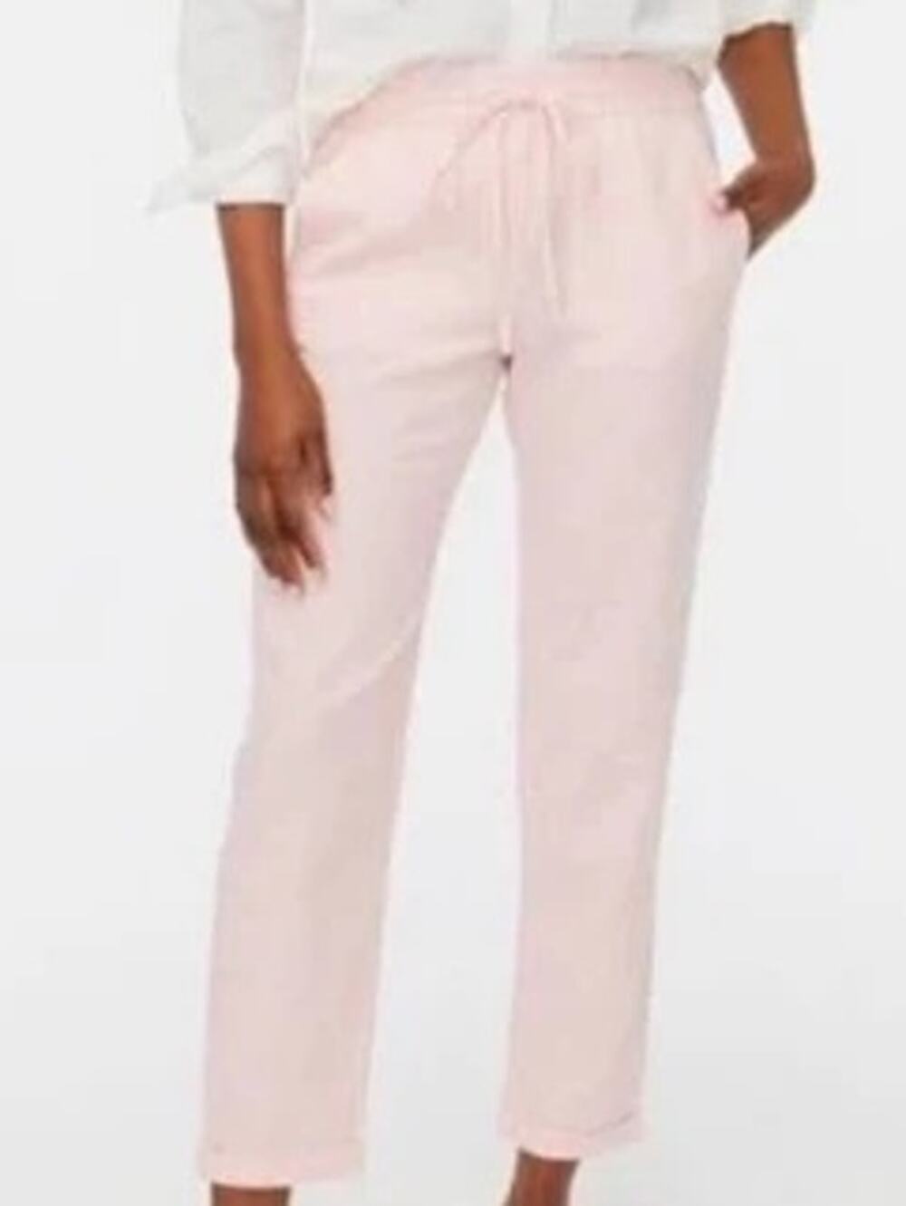 J Crew Factory Womens Linen Blend Slim Wide Leg Drawstring Pant Plus Summer 18